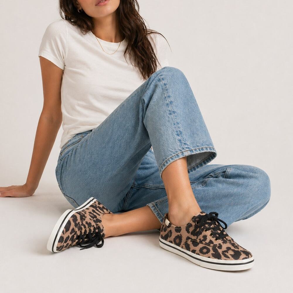 Keds‎ x Kate Spade Champion Leopard Satin Sneakers Size 9